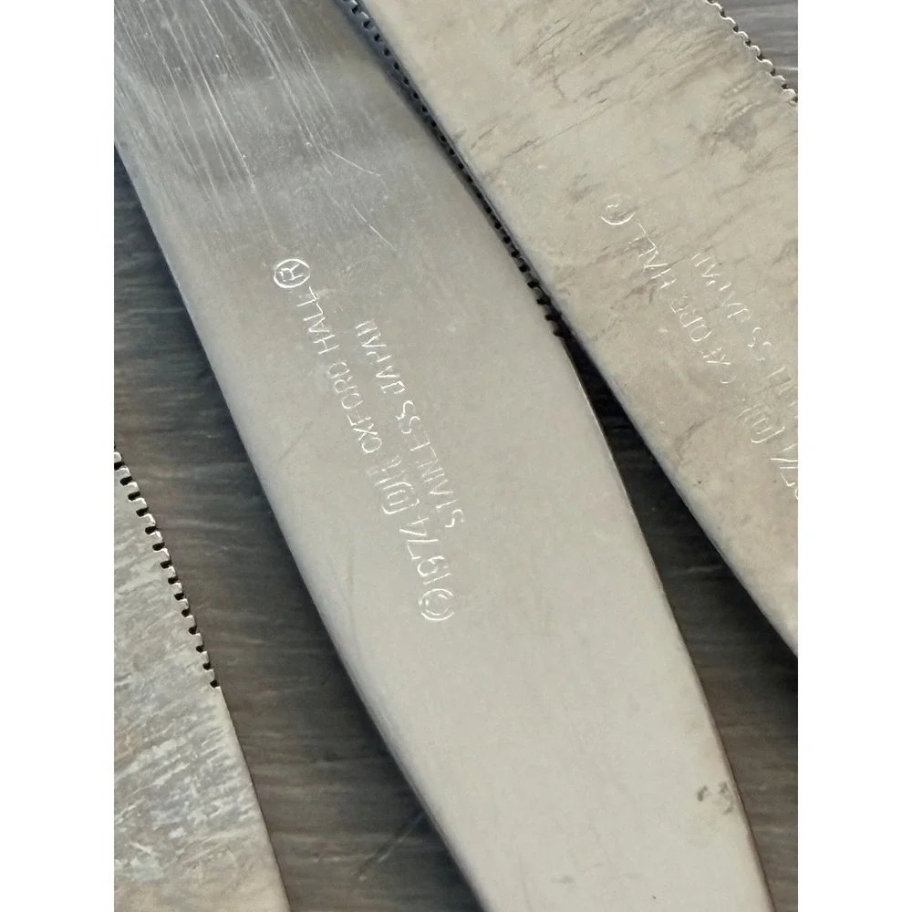 Oxford Hall 1974 Rose Stainless Steel Dinner Knives Set of 6 Japan Flatware
